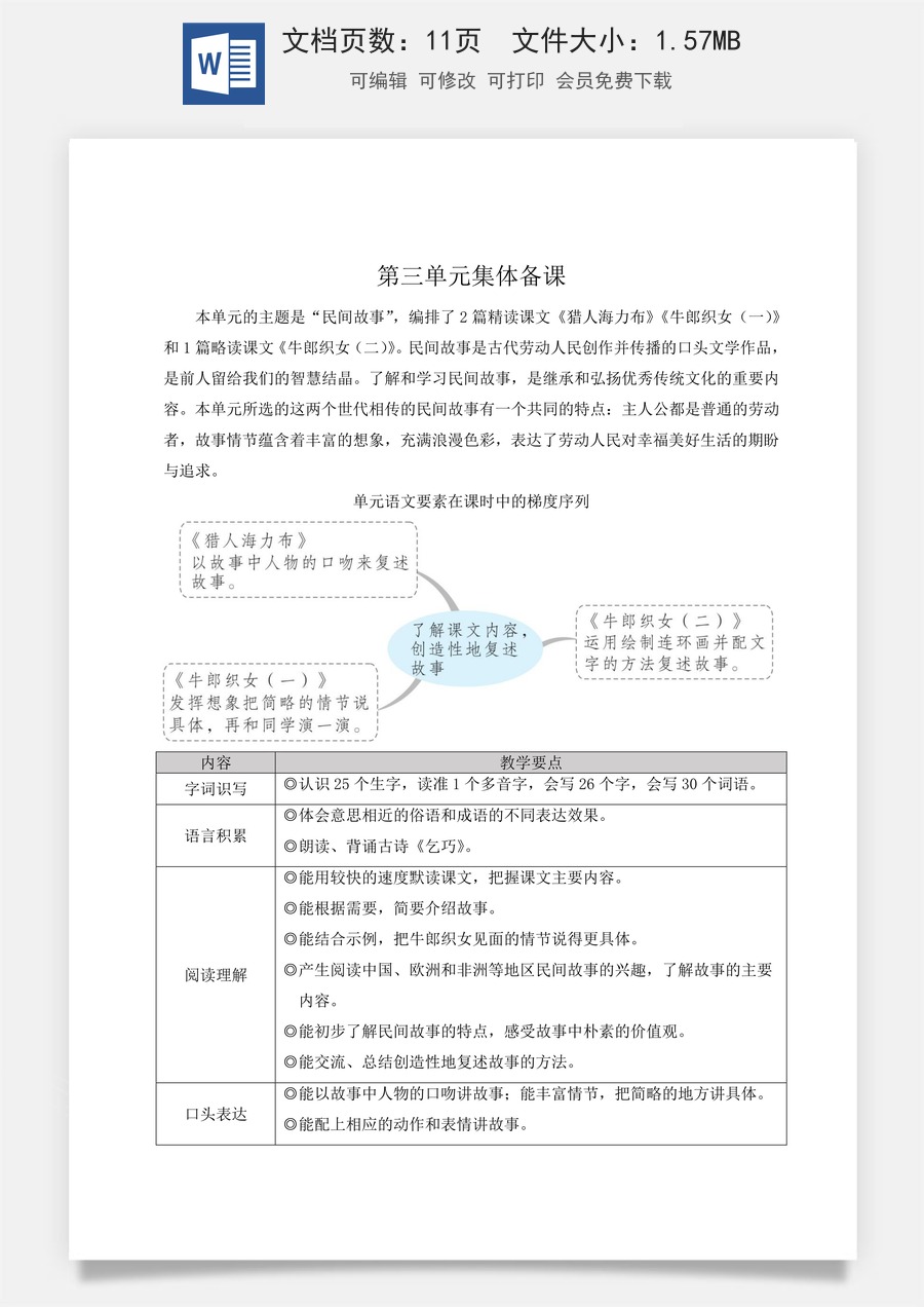 新版人教版小学语文五年级上册语文教案第三单元9 猎人海力布【教案】.docx